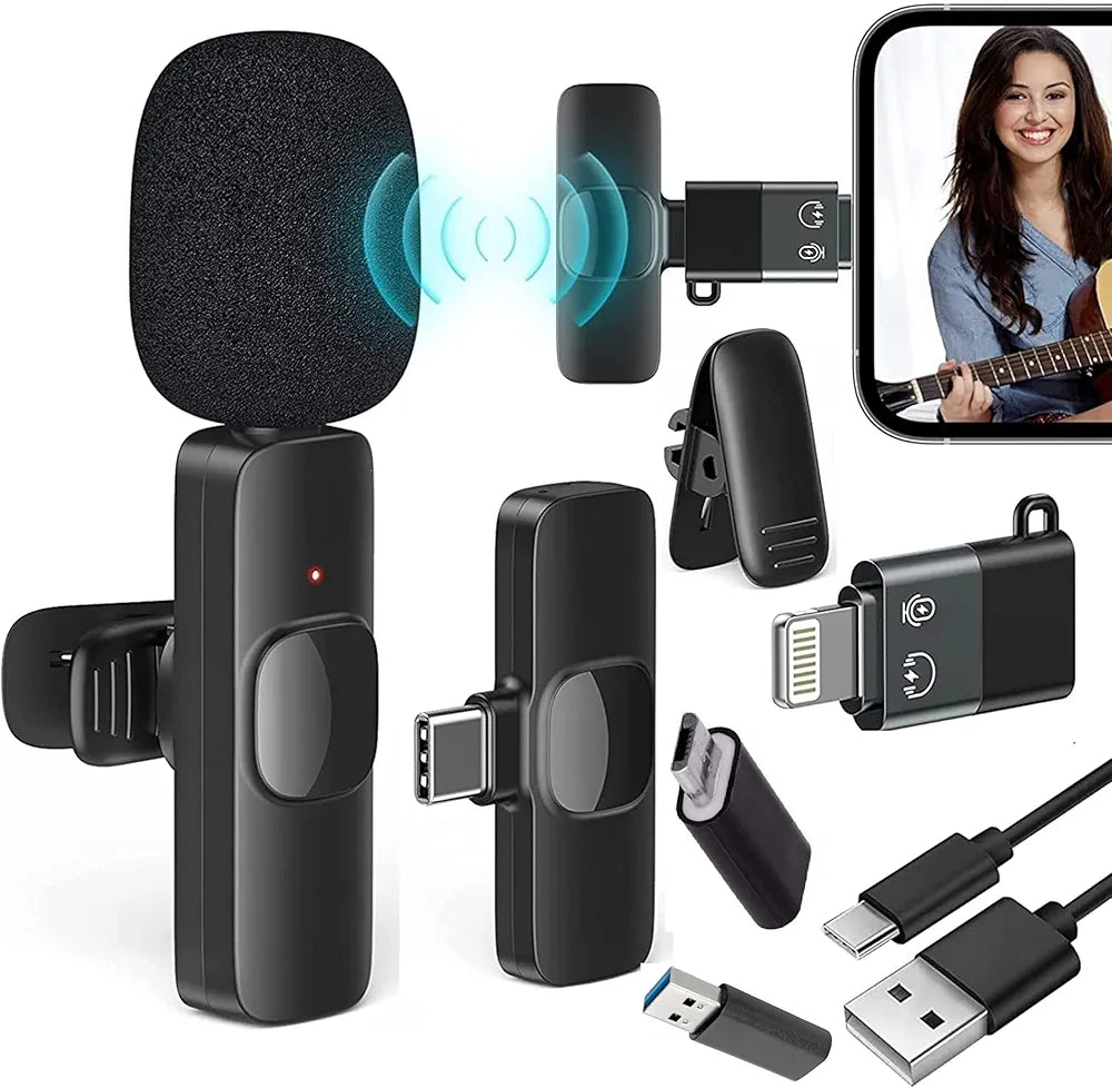 K8 Wireless Microphone 2 IN 1 With 3 Gifts - Black Mark Store